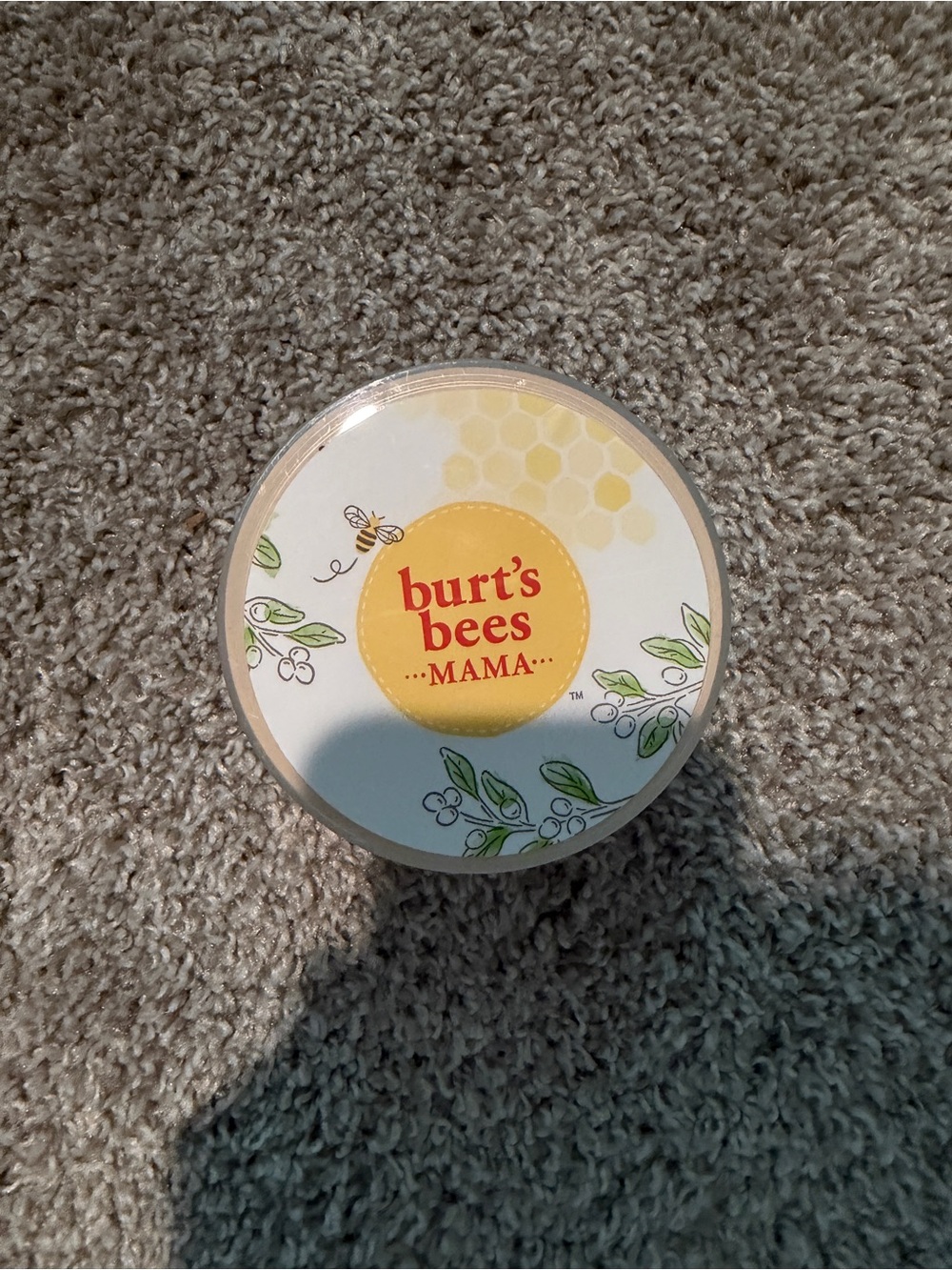 Burt's Bees Mama Nourishing Butter in Yellow and White Tin